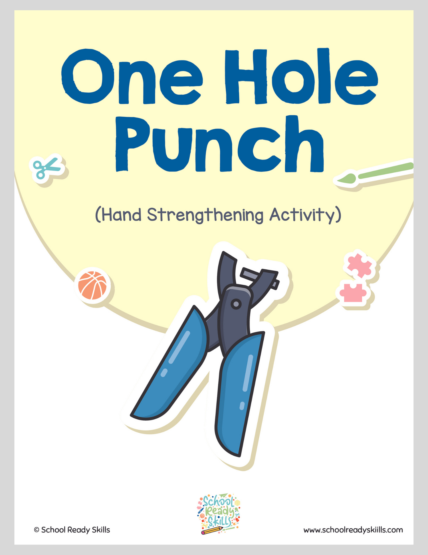 One Hole Punch: A Visual Motor Printable Activity Pages – School